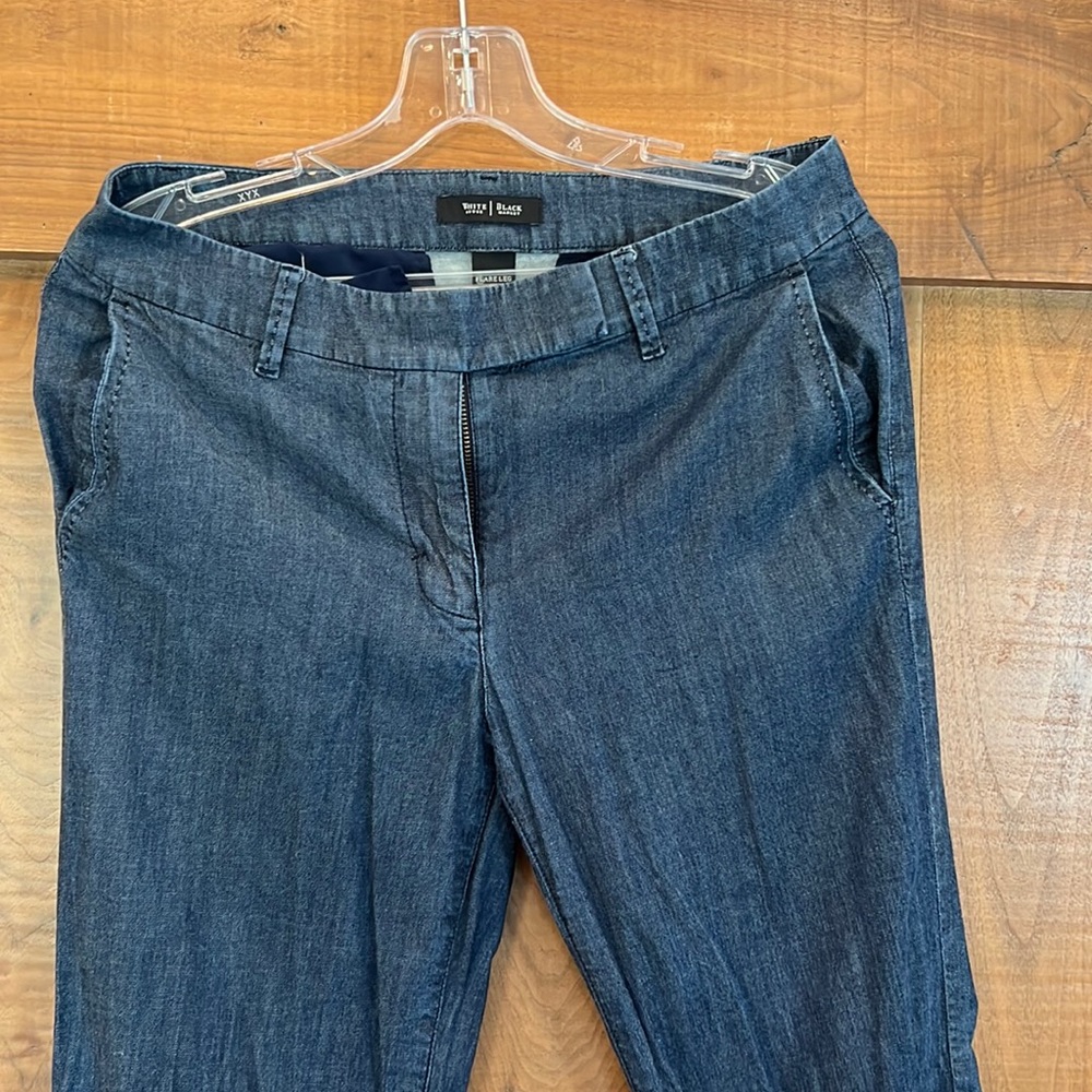 White House Black Market flare leg denim trousers size 6R